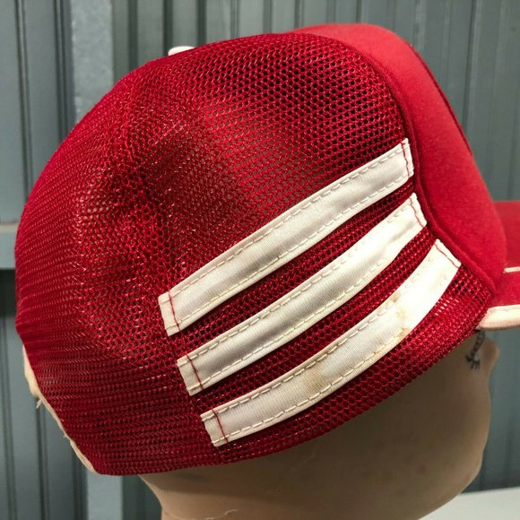 Vintage Anheuser Busch Beer Red Striped Snap Hat - Picture 3 of 6